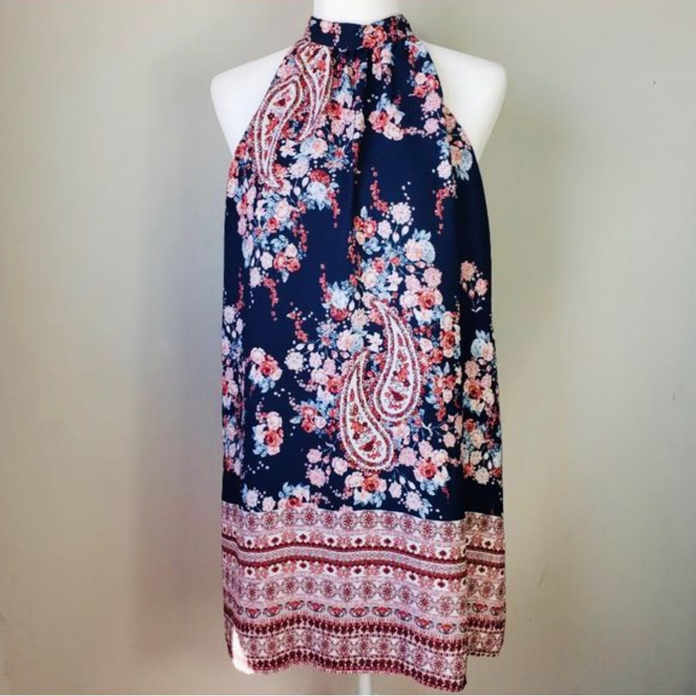 Navy Floral Halter Dress [ALTARD STATE]